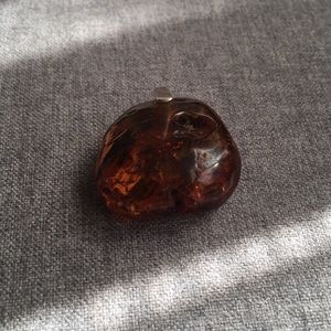 Aged Amber Stone / Pendant / Silver 925 / Antique
